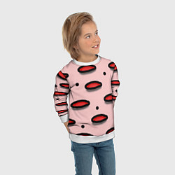 Свитшот детский Круги маркер - паттерн, цвет: 3D-белый — фото 2