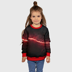 Свитшот детский Красная линия - молния, цвет: 3D-красный — фото 2