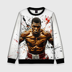 Свитшот детский Мухаммед Али на белом, цвет: 3D-черный