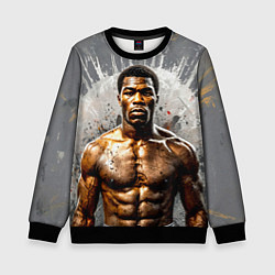 Свитшот детский Мухаммед Али на сером, цвет: 3D-черный