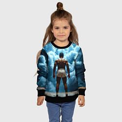 Свитшот детский Мухаммед Али в синем дыму, цвет: 3D-черный — фото 2