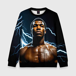Свитшот детский Мухаммед Али и молния, цвет: 3D-черный