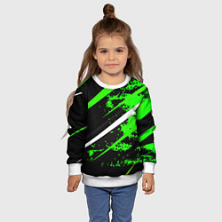 Свитшот детский Color black and green, цвет: 3D-белый — фото 2