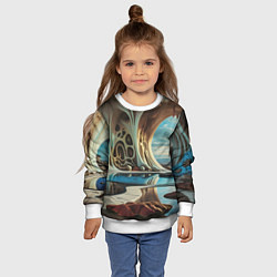 Свитшот детский Современная пещера, цвет: 3D-белый — фото 2