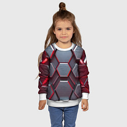Свитшот детский Бордовый бронежилет, цвет: 3D-белый — фото 2