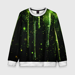 Свитшот детский Зеленая объемная слизь, цвет: 3D-белый