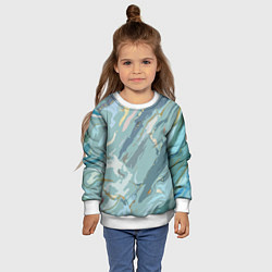 Свитшот детский Холодный голубой абстракция, цвет: 3D-белый — фото 2