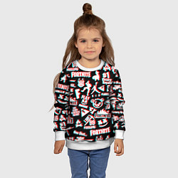 Свитшот детский Fortnite glitch game, цвет: 3D-белый — фото 2