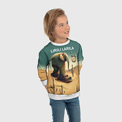 Свитшот детский Слон кактус - брейнрот мем, цвет: 3D-белый — фото 2