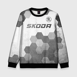 Свитшот детский Skoda - white gradient посередине, цвет: 3D-черный