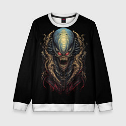 Свитшот детский Пришелец в ретро стиле, цвет: 3D-белый