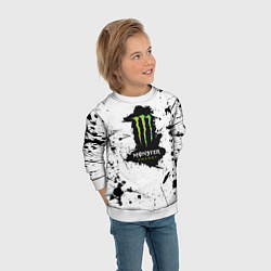 Свитшот детский Monster energy брызги красок, цвет: 3D-белый — фото 2