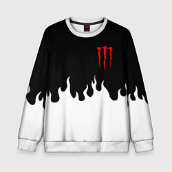 Свитшот детский Monster energy red logo, цвет: 3D-белый
