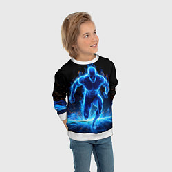 Свитшот детский Спринтер в синем пламени, цвет: 3D-белый — фото 2