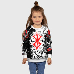 Свитшот детский Берсерк маска брызги, цвет: 3D-белый — фото 2