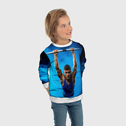 Свитшот детский Турникмен синий дым, цвет: 3D-белый — фото 2