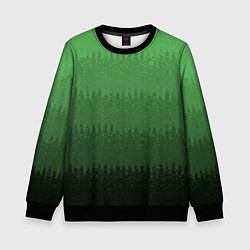 Свитшот детский Зеленый градиент текстурные полосы, цвет: 3D-черный