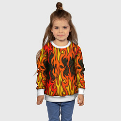 Свитшот детский Языки пламени арт, цвет: 3D-белый — фото 2