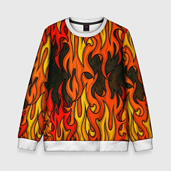 Свитшот детский Языки пламени арт, цвет: 3D-белый