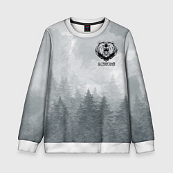 Свитшот детский Лес мой храм - медведь русич, цвет: 3D-белый