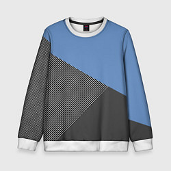 Свитшот детский Сине-серый геометричный, цвет: 3D-белый