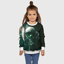 Свитшот детский Скелет космонавта в космосе, цвет: 3D-белый — фото 2