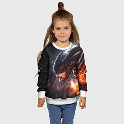 Свитшот детский Голова Чужого из космоса, цвет: 3D-белый — фото 2