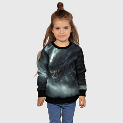 Свитшот детский Чужой с открытой пастью, цвет: 3D-черный — фото 2