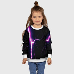 Свитшот детский Lightning purple, цвет: 3D-белый — фото 2