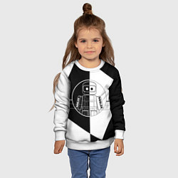 Свитшот детский Роблокс робот, цвет: 3D-белый — фото 2