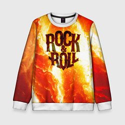 Свитшот детский Рок н ролл, цвет: 3D-белый