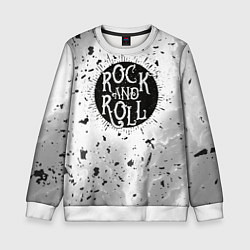 Свитшот детский Рок энд ролл, цвет: 3D-белый