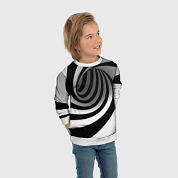 Свитшот детский Иллюзия закручивание, цвет: 3D-белый — фото 2