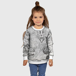 Свитшот детский Черепа динозавров - эскиз, цвет: 3D-белый — фото 2