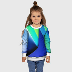 Свитшот детский Color blue green, цвет: 3D-белый — фото 2