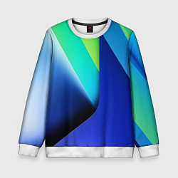 Свитшот детский Color blue green, цвет: 3D-белый