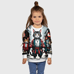 Свитшот детский Коты якудза, цвет: 3D-белый — фото 2