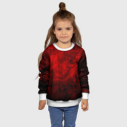 Свитшот детский Абстракция - red trash darkness, цвет: 3D-белый — фото 2