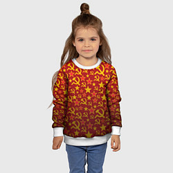 Свитшот детский Серп и молот паттерн, цвет: 3D-белый — фото 2