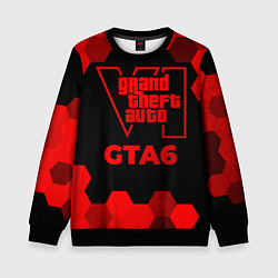 Свитшот детский GTA6 - red gradient, цвет: 3D-черный