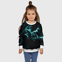 Свитшот детский Lightning light blue glow, цвет: 3D-белый — фото 2