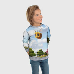 Свитшот детский Пчёлка - Minecraft, цвет: 3D-меланж — фото 2