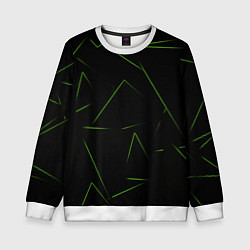 Свитшот детский Color green line, цвет: 3D-белый