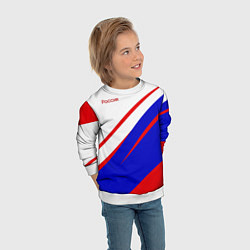 Свитшот детский Россия бело-сине-красный, цвет: 3D-белый — фото 2
