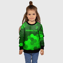 Свитшот детский Porsche - green gradient посередине, цвет: 3D-черный — фото 2