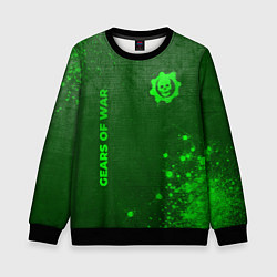 Свитшот детский Gears of War - green gradient вертикально, цвет: 3D-черный