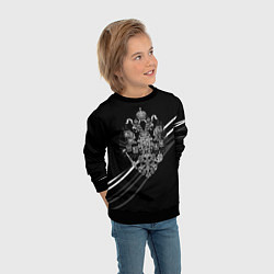 Свитшот детский Имперский герб чёрный с полосами, цвет: 3D-черный — фото 2