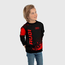 Свитшот детский Audi - red gradient вертикально, цвет: 3D-черный — фото 2