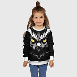 Свитшот детский Взгляд филина, цвет: 3D-белый — фото 2