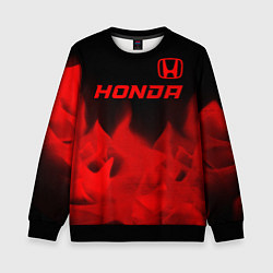 Свитшот детский Honda - red gradient посередине, цвет: 3D-черный